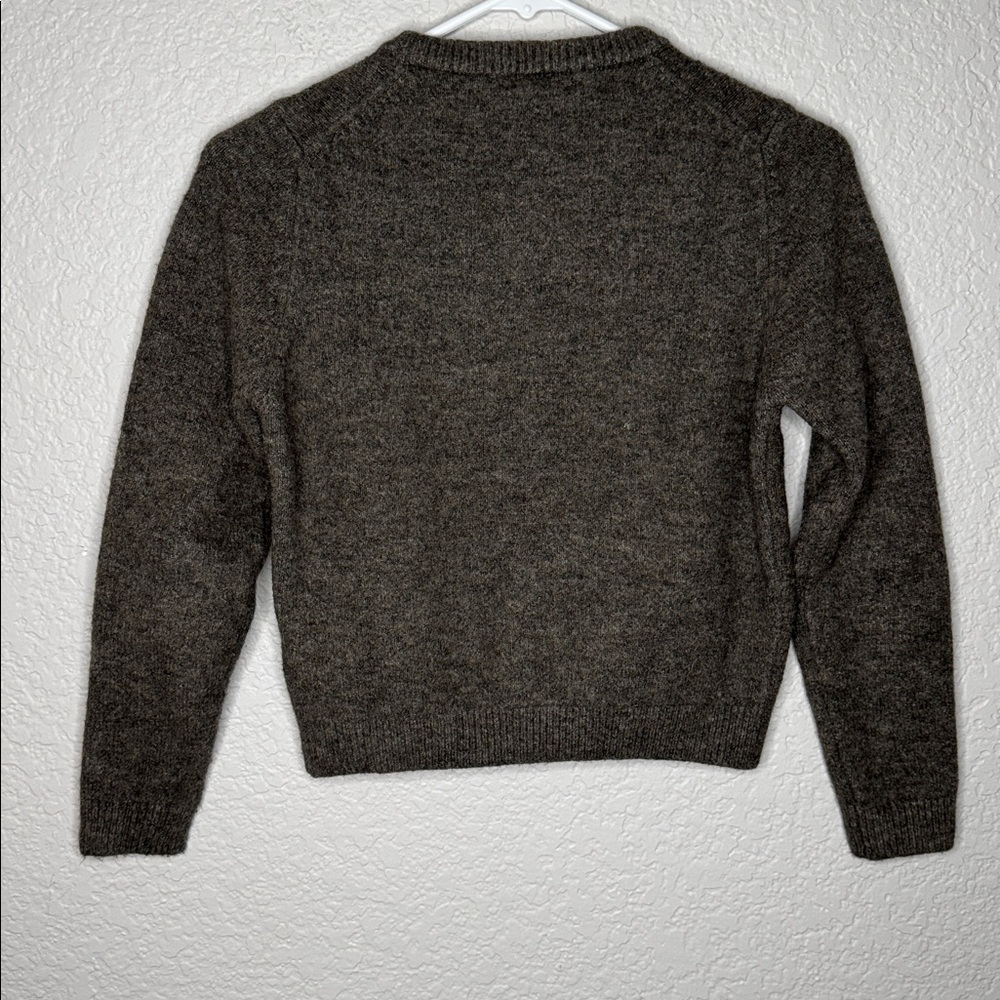 Zara Cardigan Metallic Buttons Grey Brown Size Small - Picture 7 of 8